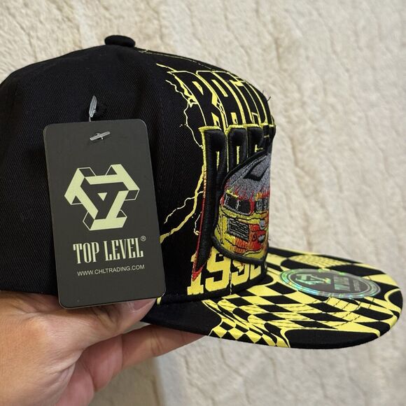 NWT Top Level Racing Car 1992 Flames Graphic Print Snap Back Hat‎ One Size - Picture 9 of 16